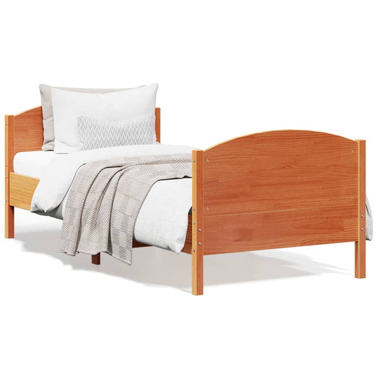 Letto senza Materasso Marrone Cera 90x190 cm in Legno di Pino | homemem39