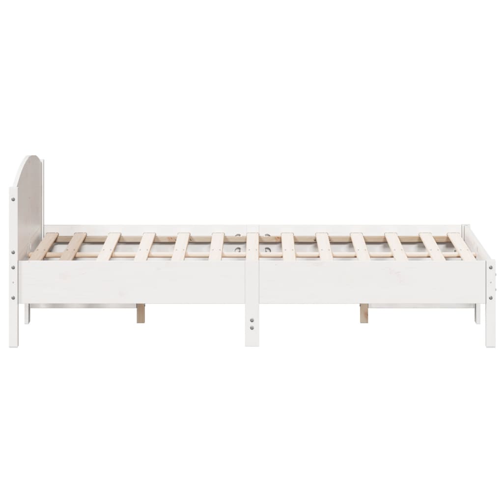 Letto senza Materasso Bianco 140x200 cm Legno Massello di Pino - homemem39