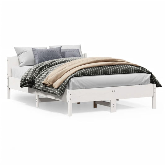 Letto senza Materasso Bianco 140x200 cm Legno Massello di Pino - homemem39