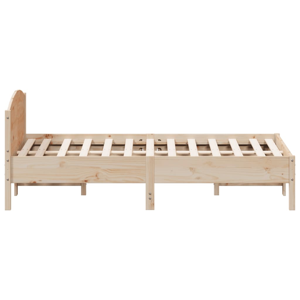 Letto senza Materasso 140x190 cm in Legno Massello di Pino - homemem39