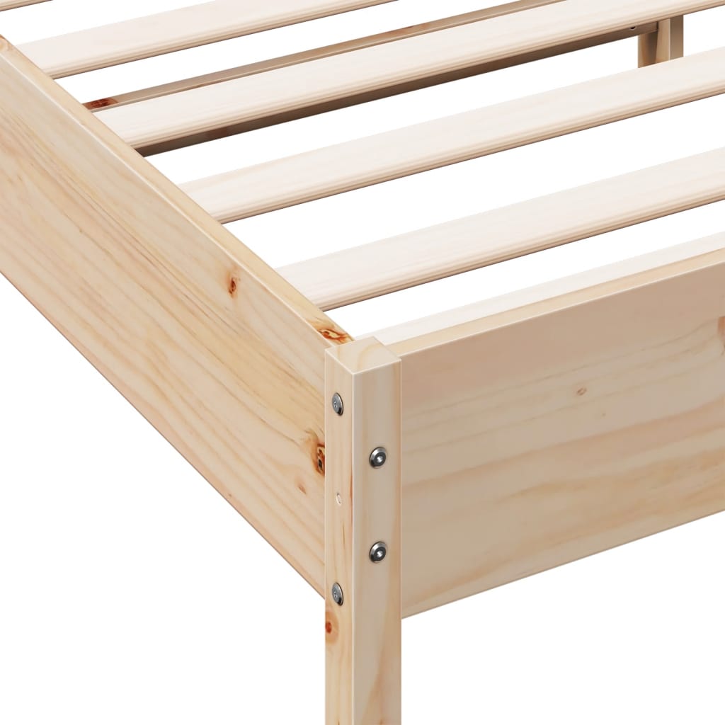 Letto senza Materasso 140x190 cm in Legno Massello di Pino - homemem39