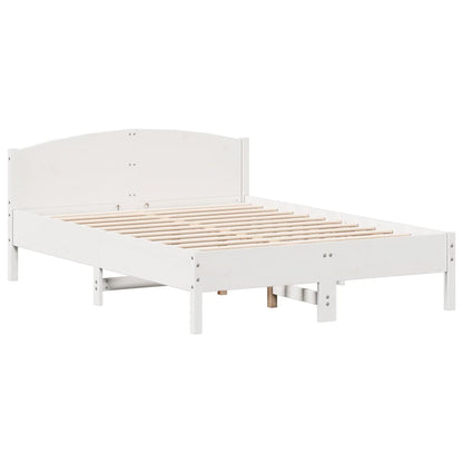 Letto senza Materasso Bianco 140x190 cm Legno Massello di Pino - homemem39
