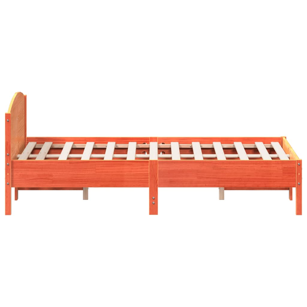 Letto senza Materasso Marrone Cera 140x190 cm in Legno di Pino | homemem39
