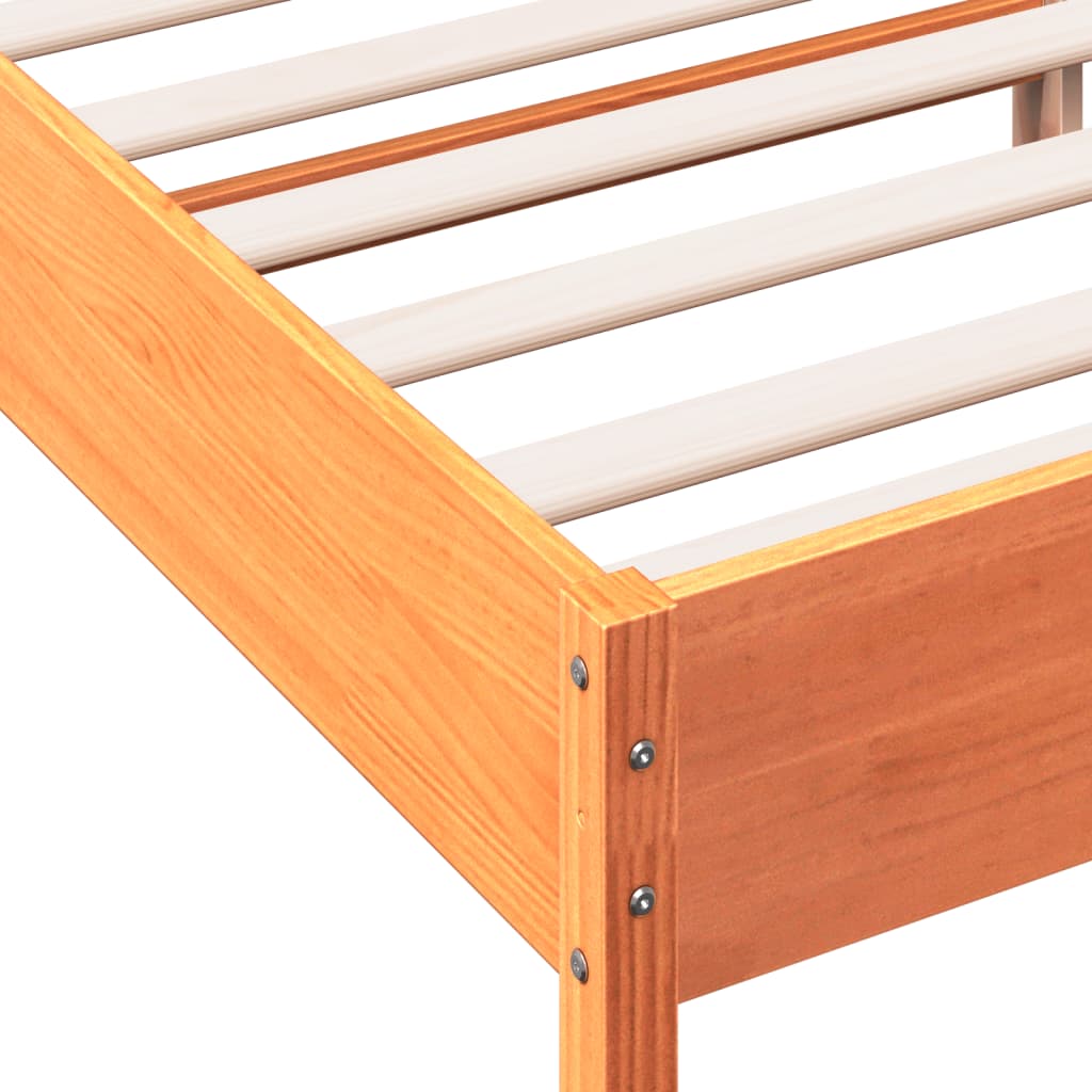 Letto senza Materasso Marrone Cera 140x190 cm in Legno di Pino | homemem39