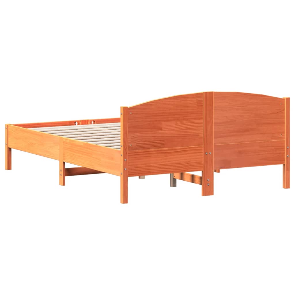 Letto senza Materasso Marrone Cera 135x190 cm in Legno di Pino | homemem39