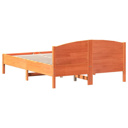 Letto senza Materasso Marrone Cera 135x190 cm in Legno di Pino | homemem39
