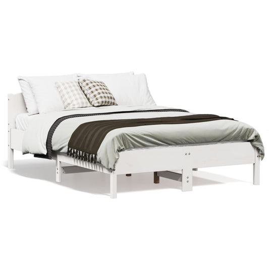 Letto senza Materasso Bianco 120x190 cm Legno Massello di Pino - homemem39