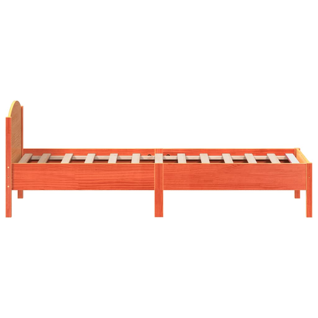 Letto senza Materasso Marrone Cera 100x200 cm in Legno di Pino | homemem39