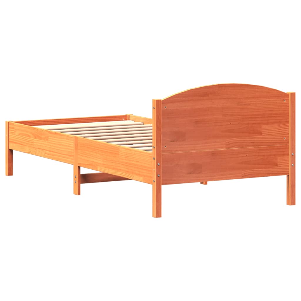 Letto senza Materasso Marrone Cera 90x200 cm Legno di Pino - homemem39