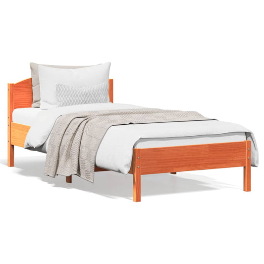 Letto senza Materasso Marrone Cera 90x200 cm Legno di Pino | homemem39