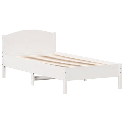Letto senza Materasso Bianco 90x190 cm in Legno Massello Pino - homemem39