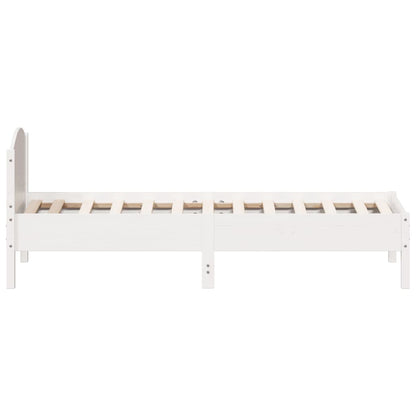 Letto senza Materasso Bianco 90x190 cm in Legno Massello Pino - homemem39