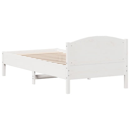 Letto senza Materasso Bianco 90x190 cm in Legno Massello Pino - homemem39
