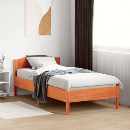 Letto senza Materasso Marrone Cera 90x190 cm in Legno di Pino | homemem39