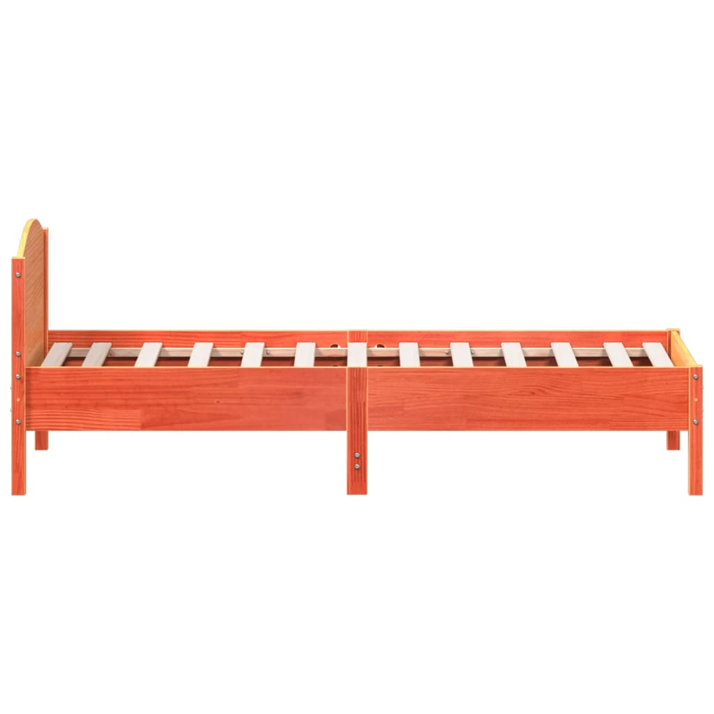 Letto senza Materasso Marrone Cera 90x190 cm in Legno di Pino | homemem39