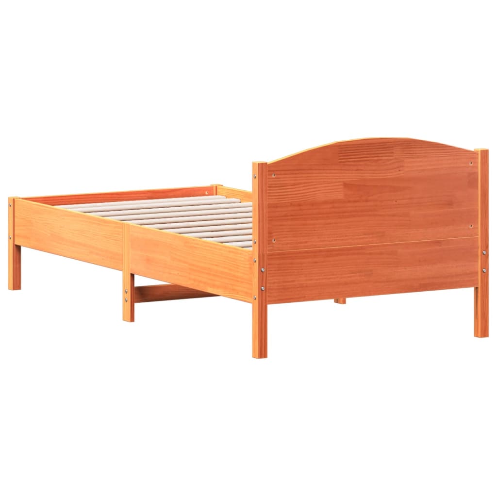 Letto senza Materasso Marrone Cera 90x190 cm in Legno di Pino - homemem39