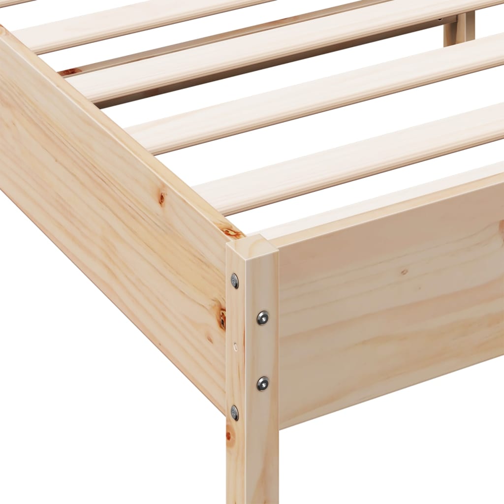 Letto senza Materasso 75x190 cm in Legno Massello Pino - homemem39