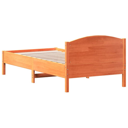 Letto senza Materasso Marrone Cera 75x190 cm in Legno di Pino | homemem39