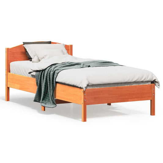 Letto senza Materasso Marrone Cera 75x190 cm in Legno di Pino - homemem39