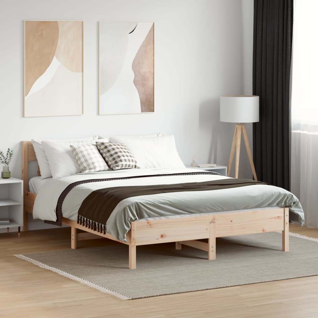 Letto senza Materasso 150x200 cm in Legno Massello di Pino - homemem39
