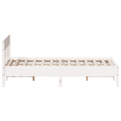 Letto senza Materasso Bianco 150x200 cm Legno Massello di Pino | homemem39