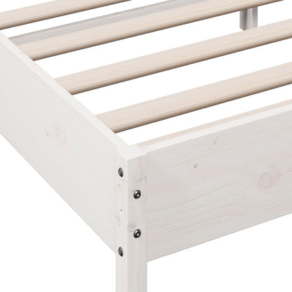 Letto senza Materasso Bianco 150x200 cm Legno Massello di Pino | homemem39