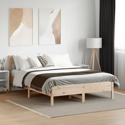 Letto senza Materasso 140x200 cm in Legno Massello di Pino | homemem39