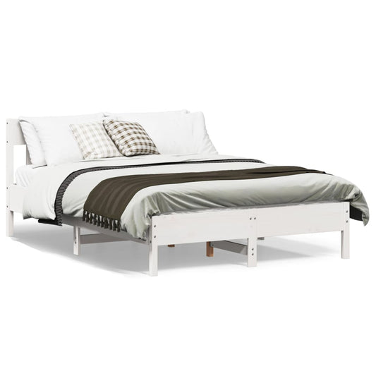 Letto senza Materasso Bianco 140x200 cm Legno Massello di Pino | homemem39