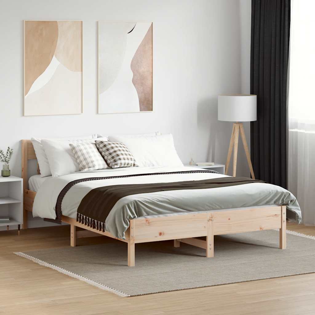 Letto senza Materasso 120x200 cm in Legno Massello di Pino | homemem39