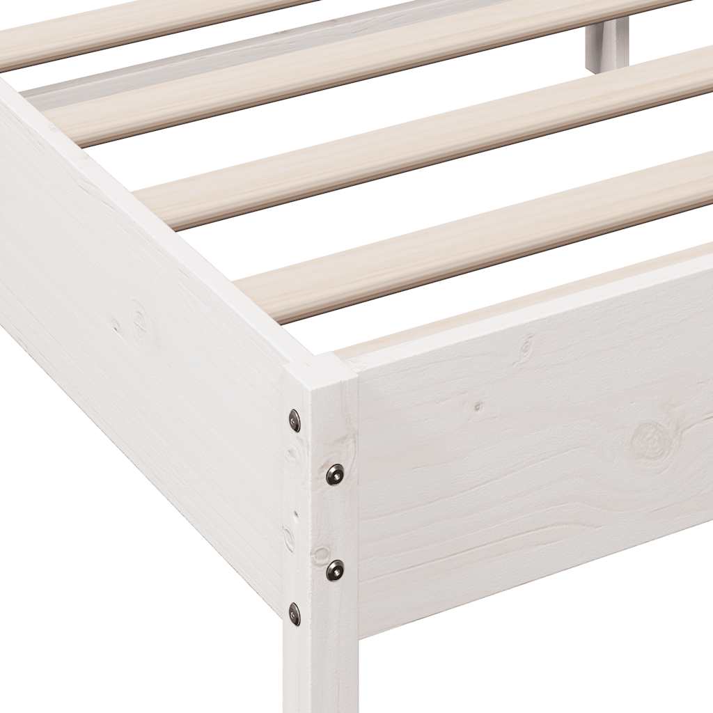 Letto senza Materasso Bianco 120x200 cm Legno Massello di Pino | homemem39