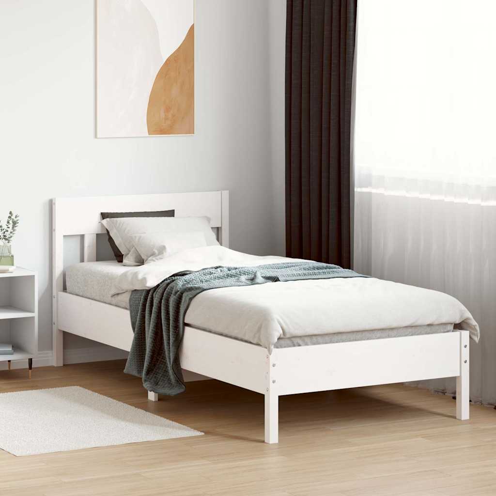 Giroletto senza Materasso Bianco 100x200 cm Legno Massello Pino | homemem39