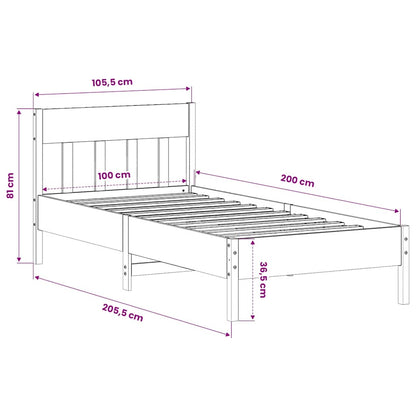 Giroletto senza Materasso Bianco 100x200 cm Legno Massello Pino | homemem39
