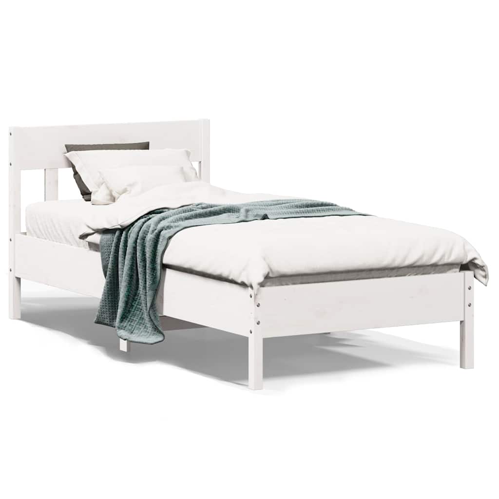 Giroletto senza Materasso Bianco 100x200 cm Legno Massello Pino | homemem39