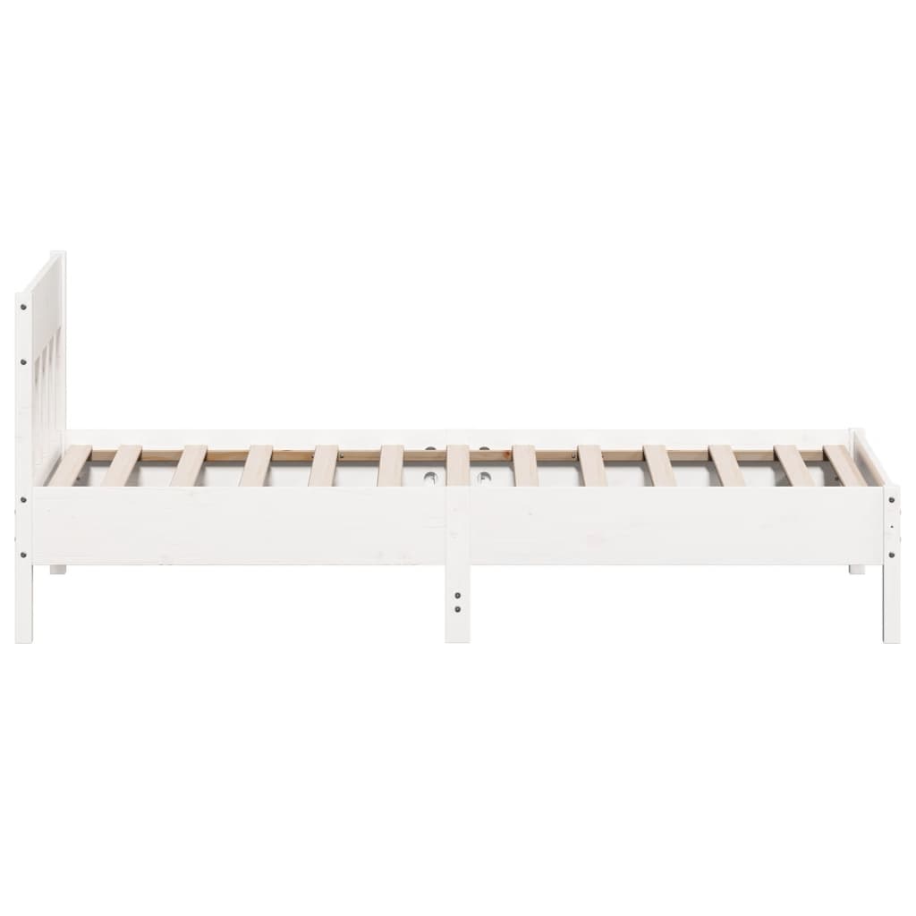 Letto senza Materasso Bianco 90x200 cm Legno Massello di Pino | homemem39