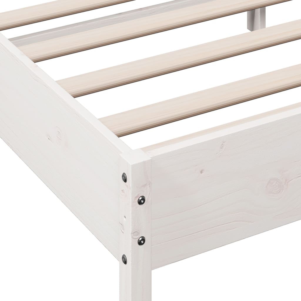 Letto senza Materasso Bianco 90x200 cm Legno Massello di Pino | homemem39