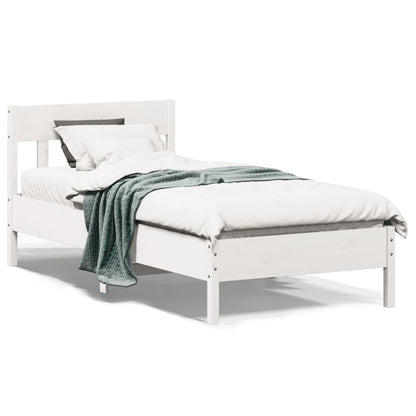 Letto senza Materasso Bianco 90x200 cm Legno Massello di Pino | homemem39