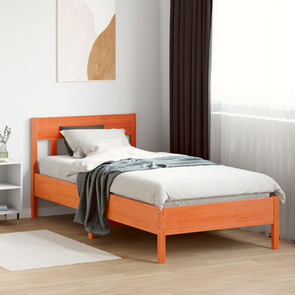 Letto senza Materasso Marrone Cera 90x200 cm Legno di Pino | homemem39