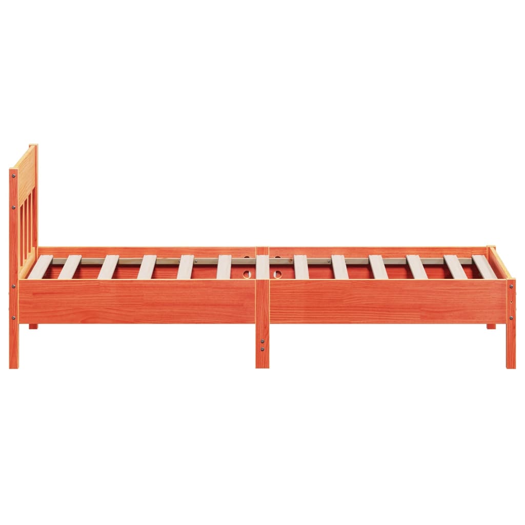 Letto senza Materasso Marrone Cera 90x200 cm Legno di Pino | homemem39
