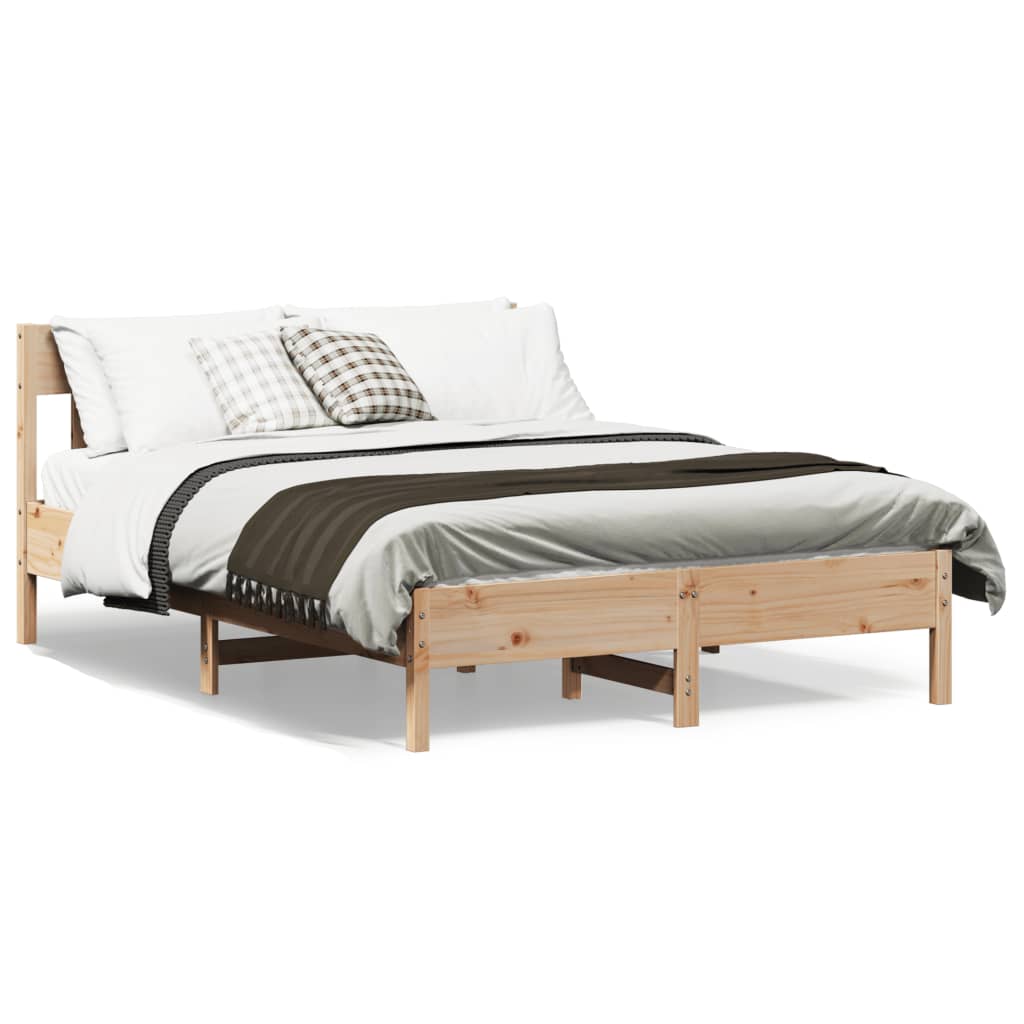 Letto senza Materasso 140x190 cm in Legno Massello di Pino - homemem39