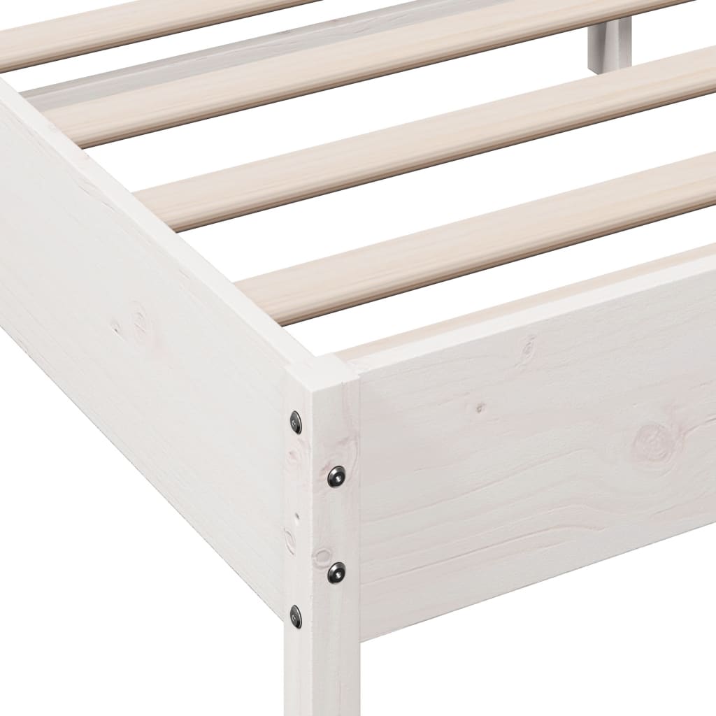 Letto senza Materasso Bianco 140x190 cm Legno Massello di Pino | homemem39