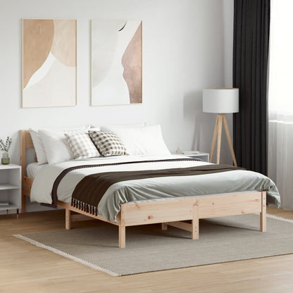 Letto senza Materasso 135x190 cm in Legno Massello di Pino | homemem39
