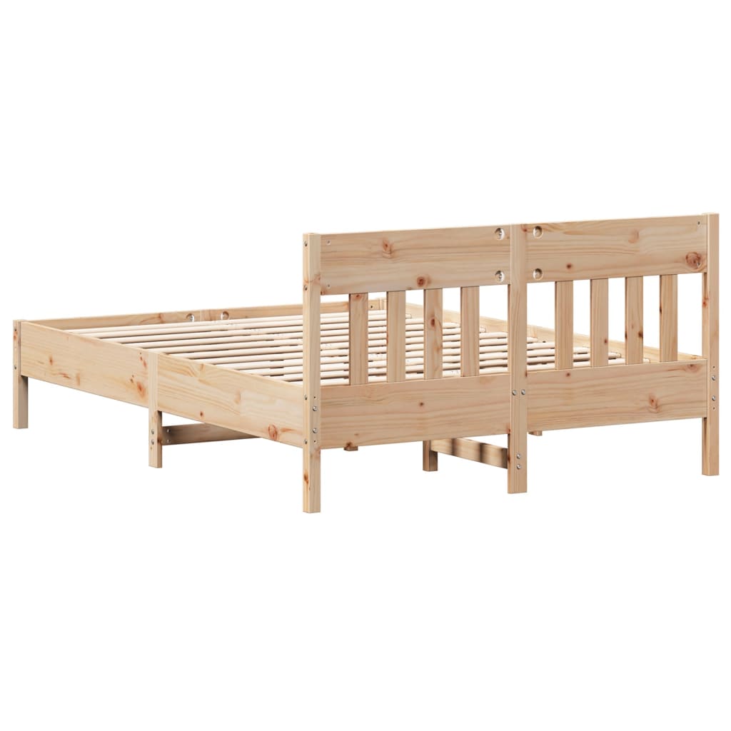 Letto senza Materasso 135x190 cm in Legno Massello di Pino | homemem39
