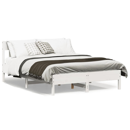 Letto senza Materasso Bianco 135x190 cm Legno Massello di Pino | homemem39