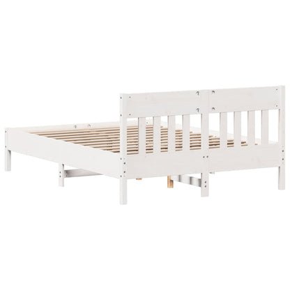 Letto senza Materasso Bianco 120x190 cm Legno Massello di Pino - homemem39