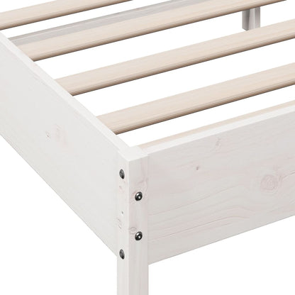 Letto senza Materasso Bianco 120x190 cm Legno Massello di Pino | homemem39