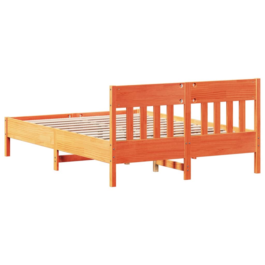 Letto senza Materasso Marrone Cera 120x190 cm in Legno di Pino | homemem39