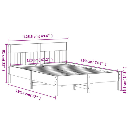Letto senza Materasso Marrone Cera 120x190 cm in Legno di Pino | homemem39