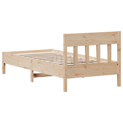 Letto senza Materasso 90x190 cm in Legno Massello di Pino - homemem39