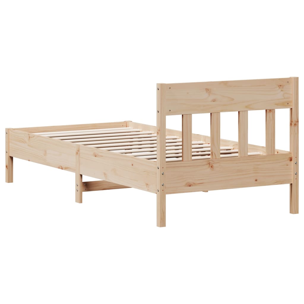 Letto senza Materasso 75x190 cm in Legno Massello Pino | homemem39