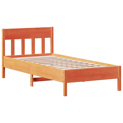 Letto senza Materasso Marrone Cera 75x190 cm in Legno di Pino | homemem39